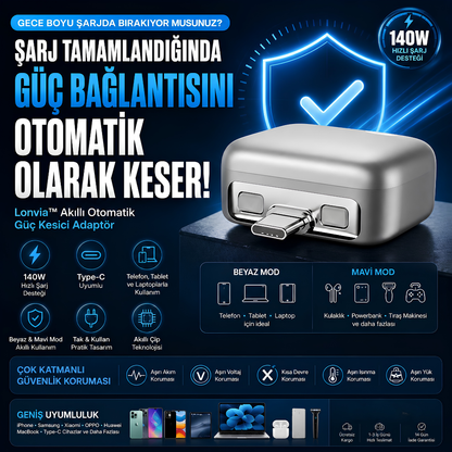 Lonvia™ Akıllı Otomatik Güç Kesici Adaptör