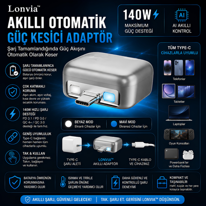 Lonvia™ Akıllı Otomatik Güç Kesici Adaptör